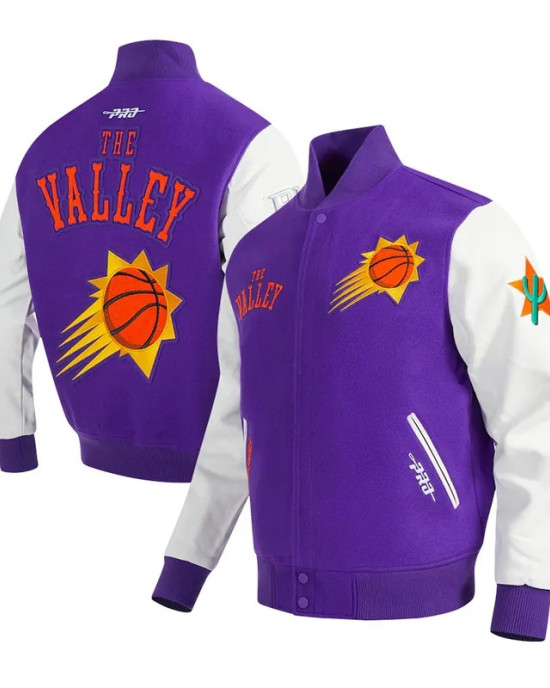 Phoenix Suns 2024/25 City Edition Chenille Purple Wool Varsity Jacket