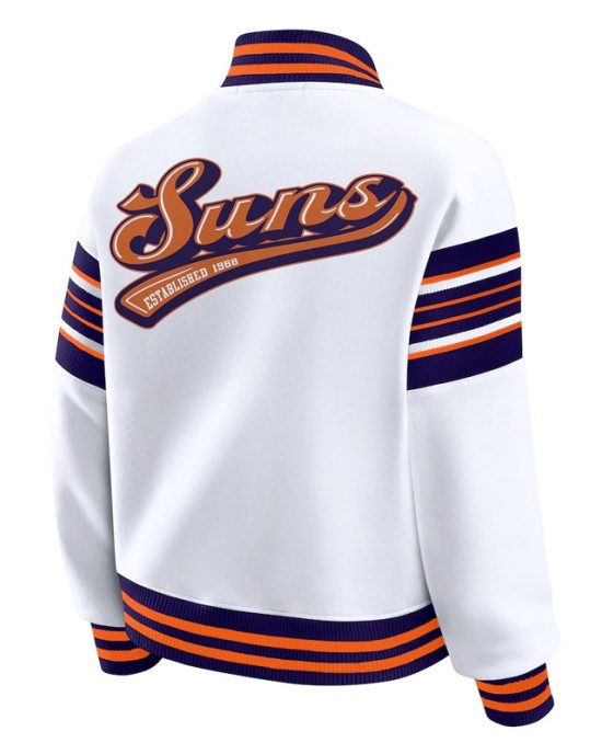 Phoenix Suns Snap Front White Fleece Jacket