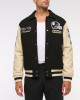 Pittsburgh Steelers Black and Eggshell Varsity Bomber Jacket