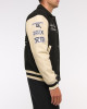 Pittsburgh Steelers Black and Eggshell Varsity Bomber Jacket