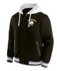 Pittsburgh Steelers Black Cotton Hooded Jacket Pittsburgh Steelers Black Cotton Hooded Jacket