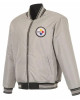 Pittsburgh Steelers Black/Gray Full-Zip Reversible Flight Jacket