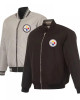 Pittsburgh Steelers Black/Gray Full-Zip Reversible Flight Jacket