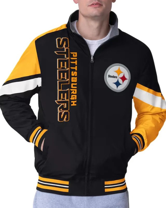 Pittsburgh Steelers Strong Arm Black Full-Zip Jacket Pittsburgh Steelers Strong Arm Black Full-Zip Jacket