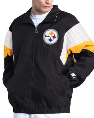 Pittsburgh Steelers Yard Line Black Full-Zip Jacket