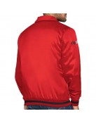 Portland Trail Blazers Stitch Applique Red Satin Jacket