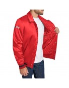 Portland Trail Blazers Stitch Applique Red Satin Jacket