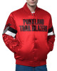 Portland Trail Blazers Triple Option Varsity Satin Jacket