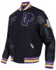 Prairie View A&M Black Varsity Wool/Leather Jacket Prairie View A&M Black Varsity Wool/Leather Jacket