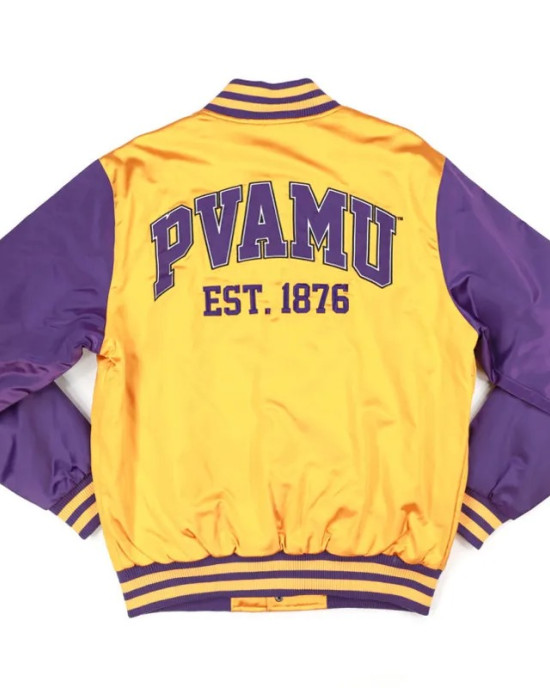 Prairie View A&M Gold and Purple Baseball Jacket Prairie View A&M Gold and Purple Baseball Jacket