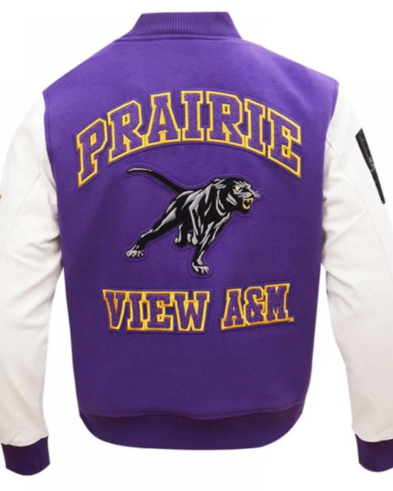 Prairie View A&M Purple and White Varsity Jacket Prairie View A&M Purple and White Varsity Jacket