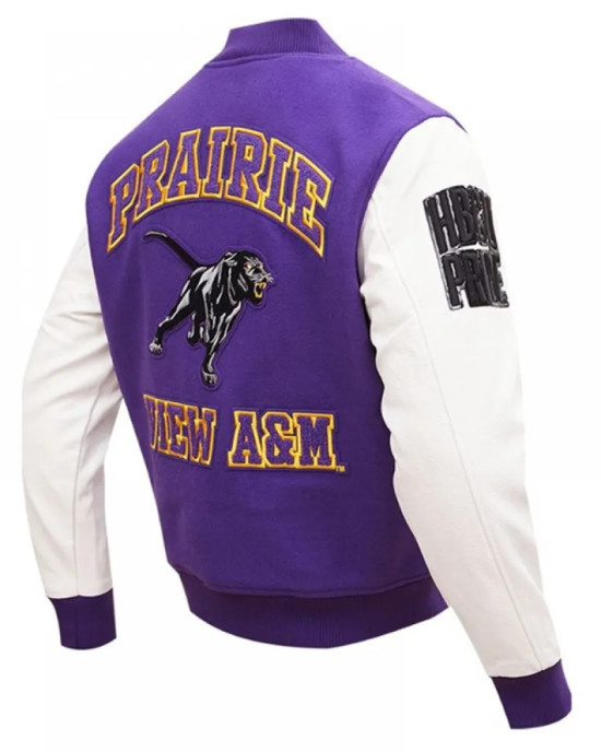 Prairie View A&M Purple and White Varsity Jacket Prairie View A&M Purple and White Varsity Jacket
