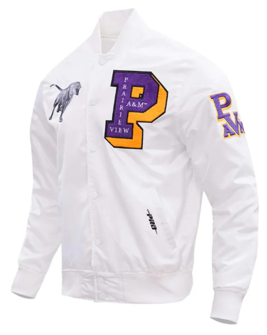 Prairie View A&M University Classic White Satin Jacket Prairie View A&M University Classic White Satin Jacket