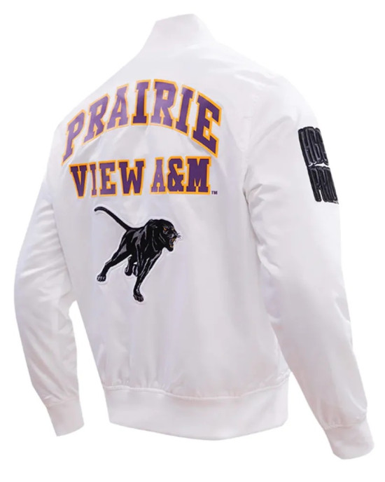 Prairie View A&M University Classic White Satin Jacket Prairie View A&M University Classic White Satin Jacket