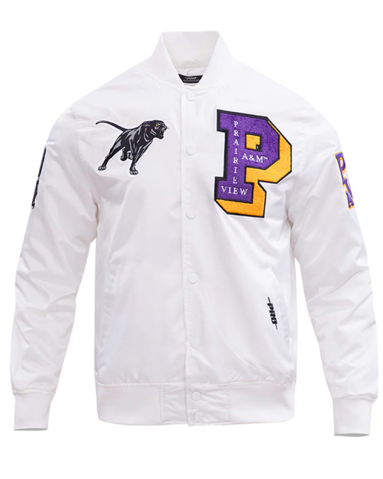 Prairie View A&M University Classic White Satin Jacket Prairie View A&M University Classic White Satin Jacket