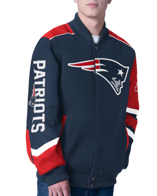 Prime Time Racing New England Patriots Navy Jacket