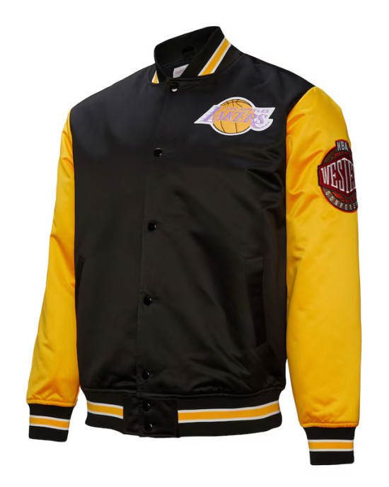 Primetime LA Lakers Black and Gold Jacket Primetime LA Lakers Black and Gold Jacket
