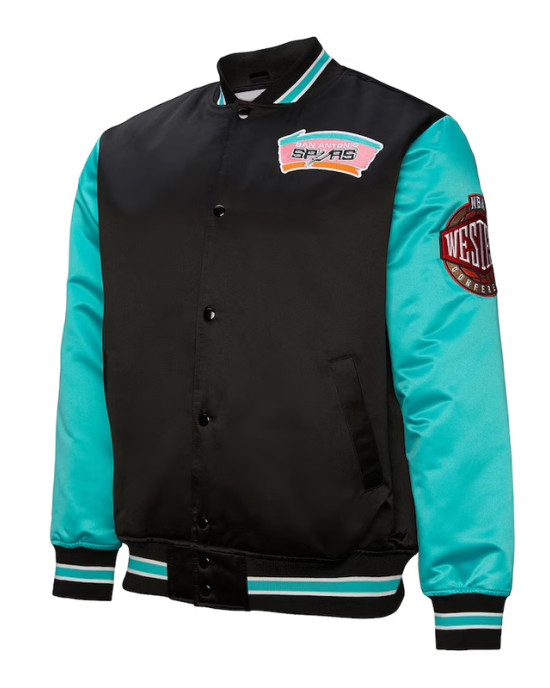 Primetime San Antonio Spurs Black and Aqua Jacket Primetime San Antonio Spurs Black and Aqua Jacket