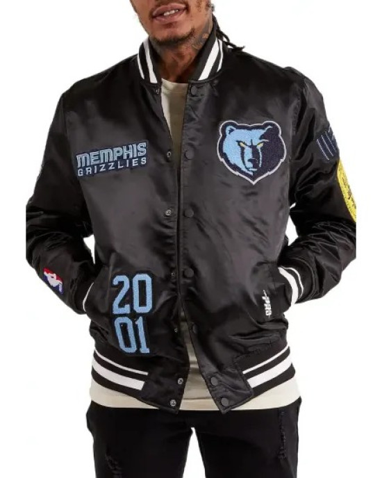 Pro Standard Memphis Grizzlies Satin Varsity Jacket Pro Standard Memphis Grizzlies Satin Varsity Jacket