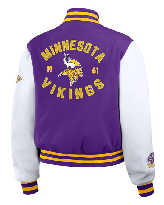 Purple/White Minnesota Vikings Varsity Full-Zip Jacket Purple/White Minnesota Vikings Varsity Full-Zip Jacket
