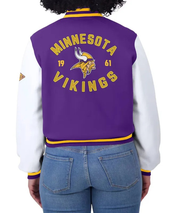 Purple/White Minnesota Vikings Varsity Full-Zip Jacket Purple/White Minnesota Vikings Varsity Full-Zip Jacket