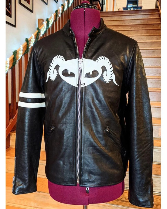 Puscifer Maynard James Keenan Striped Leather Jacket Puscifer Maynard James Keenan Striped Leather Jacket