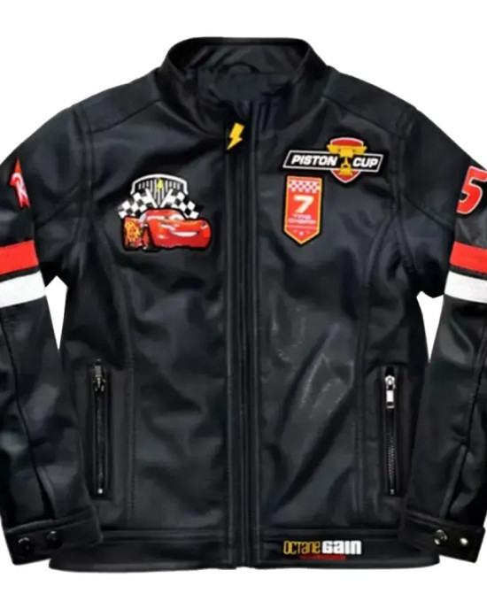 Racer Lightning Mcqueen Black Leather Jacket
