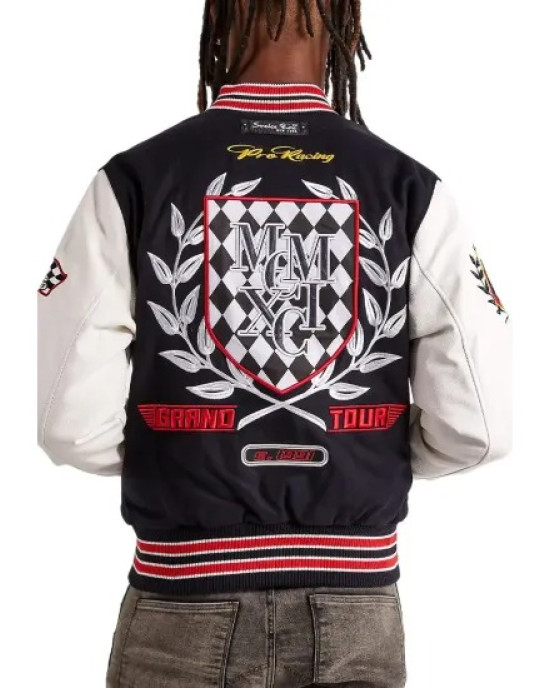 Racing Smoke Rise Wool Varsity Jacket Racing Smoke Rise Wool Varsity Jacket