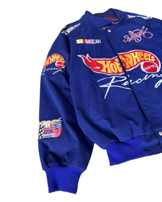 Rare 90 Hot Wheels Racing NASCAR Jacket Full-Snap