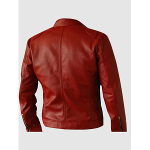 Red Elegant Leather Jacket