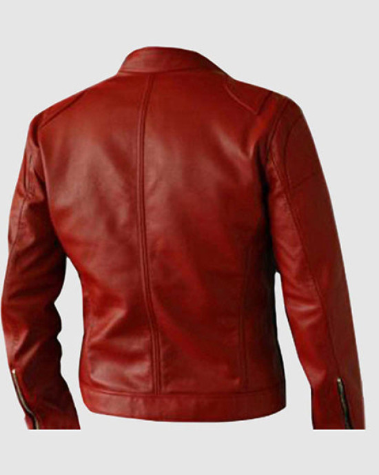 Red Elegant Leather Jacket Red Elegant Leather Jacket