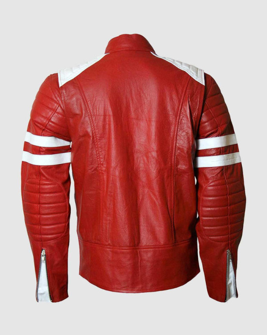 Red & White Real Leather Jacket Red & White Real Leather Jacket
