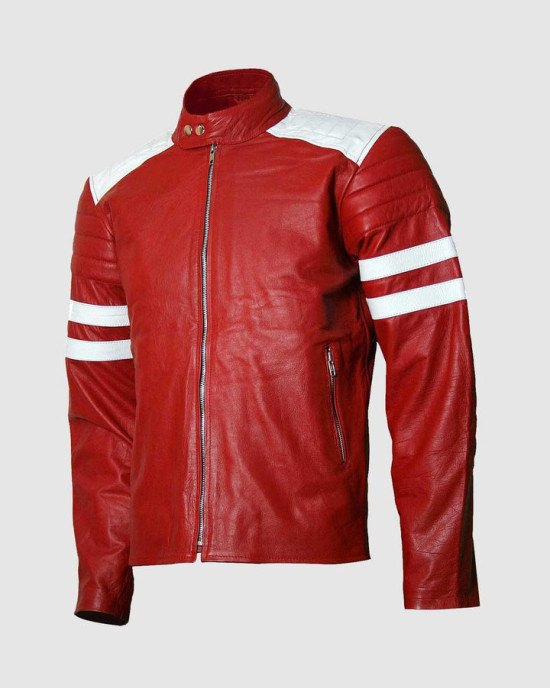 Red & White Real Leather Jacket Red & White Real Leather Jacket