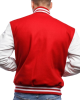 Red Wool and White Leather Varsity Letterman Jacket Red Wool and White Leather Varsity Letterman Jacket