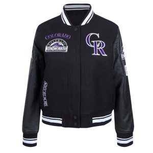 Retro Classic Rib Wool Colorado Rockies Varsity Jacket