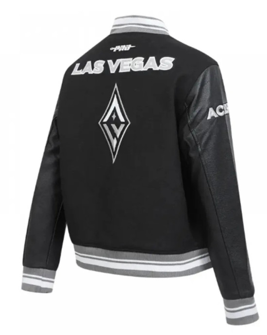 Retro Las Vegas Aces Classics Rib Varsity Jacket Retro Las Vegas Aces Classics Rib Varsity Jacket