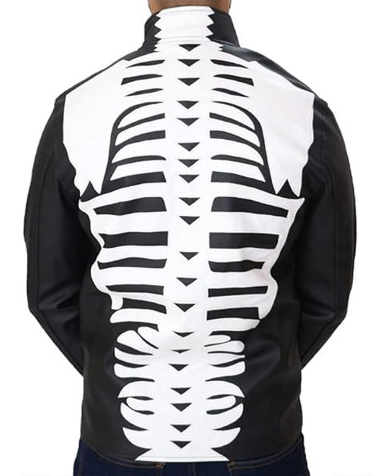 Rob Zombie Skeleton Bones Skull Black Leather Jacket Rob Zombie Skeleton Bones Skull Black Leather Jacket