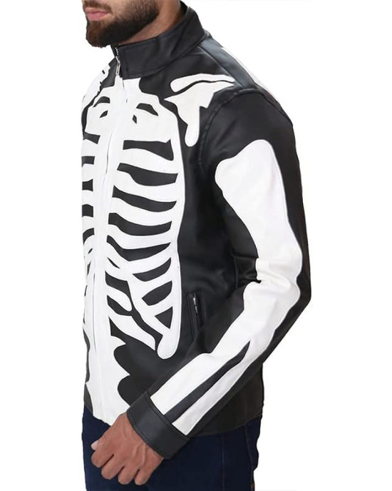 Rob Zombie Skeleton Bones Skull Black Leather Jacket Rob Zombie Skeleton Bones Skull Black Leather Jacket
