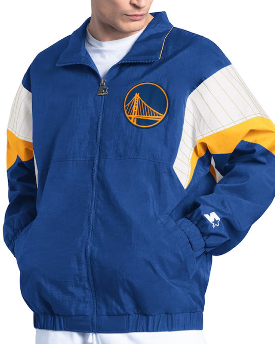 Royal Full-Zip Golden State Warriors Yard Line Jacket Royal Full-Zip Golden State Warriors Yard Line Jacket
