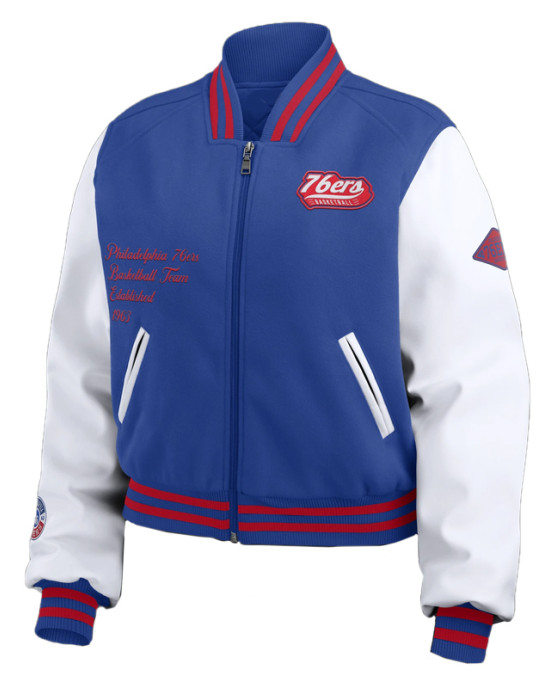 Royal/White Philadelphia 76ers Varsity Full-Zip Jacket Royal/White Philadelphia 76ers Varsity Full-Zip Jacket