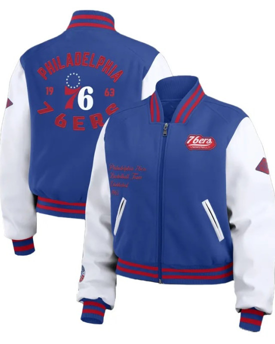 Royal/White Philadelphia 76ers Varsity Full-Zip Jacket Royal/White Philadelphia 76ers Varsity Full-Zip Jacket