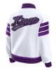Sacramento Kings Snap Front White Fleece Jacket