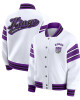 Sacramento Kings Snap Front White Fleece Jacket