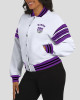Sacramento Kings Snap Front White Fleece Jacket