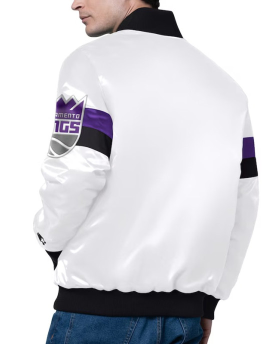 Sacramento Kings Triple Option Varsity Satin Jacket