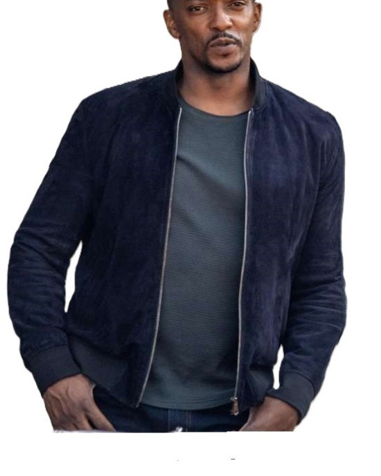Sam Wilson Blue Bomber Jacket Captain America Brave New World Sam Wilson Blue Bomber Jacket Captain America Brave New World