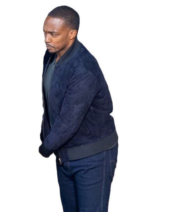 Sam Wilson Blue Bomber Jacket Captain America Brave New World Sam Wilson Blue Bomber Jacket Captain America Brave New World
