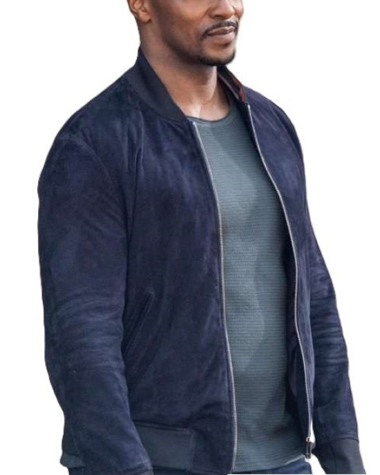 Sam Wilson Blue Bomber Jacket Captain America Brave New World Sam Wilson Blue Bomber Jacket Captain America Brave New World