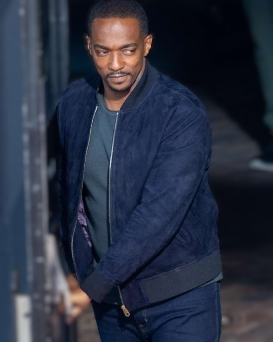 Sam Wilson Blue Bomber Jacket Captain America Brave New World Sam Wilson Blue Bomber Jacket Captain America Brave New World