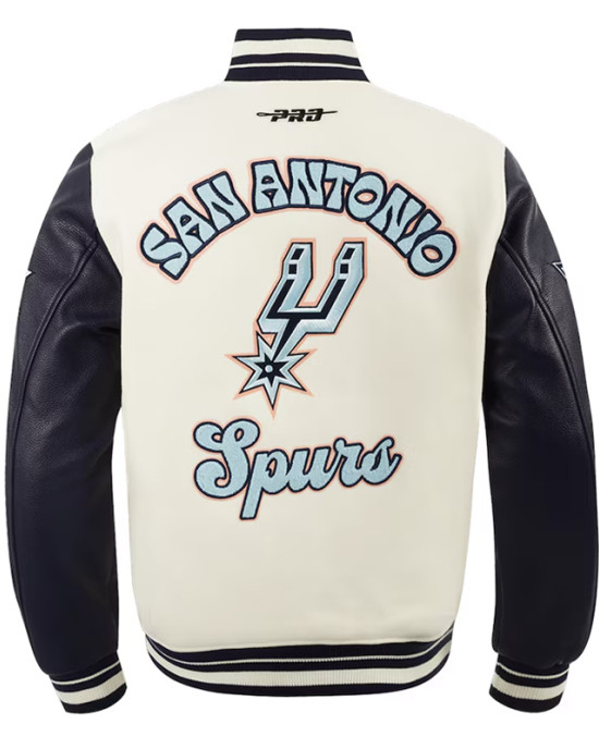 San Antonio Spurs 2024/25 City Edition Chenille Cream Varsity Jacket San Antonio Spurs 2024/25 City Edition Chenille Cream Varsity Jacket